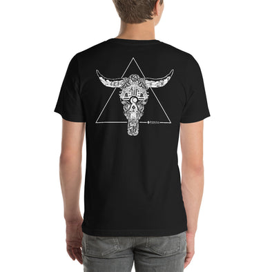Stone Age Men's Cow Skull T-Shirt - Print on Demand